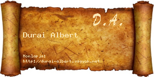 Durai Albert névjegykártya